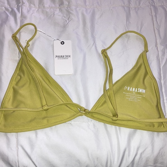LaHana xl piper triangle bikini top in pine lime never worn adjustable - Picture 3 of 12